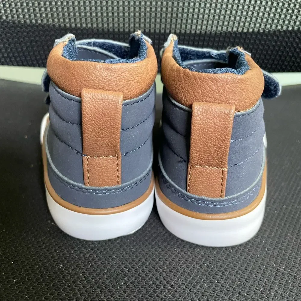 The Children’s Place Boys Toddlers Kids High-Top Sneakers Blue Brown SZ 6
